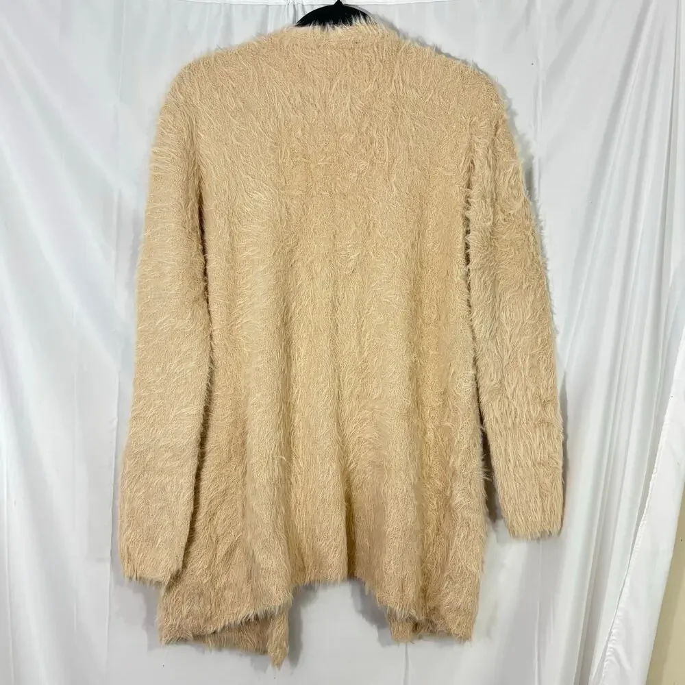 Free People Oversized Fuzzy Cardigan Rose Blush XS | Cozy Soft Knit Boho Sweater
